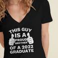 Proud Brother Of 2022 Graduate Class Of 2022 Graduation Women's Jersey Short Sleeve Deep V-Neck Tshirt