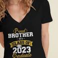 Proud Brother Of a Class Of 2023 Graduate Senior Graduation Women's Jersey Short Sleeve Deep V-Neck Tshirt