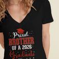 Proud Brother Of a Class Of 2026 Graduate For Graduation Women's Jersey Short Sleeve Deep V-Neck Tshirt