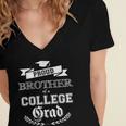 Proud Brother Of a College Grad 2019 Family Graduation Shirt Women's Jersey Short Sleeve Deep V-Neck Tshirt
