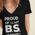 Proud Of My BS In Biology Graduation T-Shirt Women's Jersey Short Sleeve Deep V-Neck Tshirt