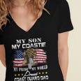 Proud Coast Guard Dad Coast Guard Graduation Dad Women's Jersey Short Sleeve Deep V-Neck Tshirt