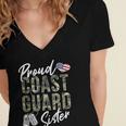 Proud Coast Guard Sister US Coast Guard Graduation Sister Women's Jersey Short Sleeve Deep V-Neck Tshirt