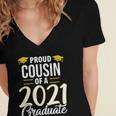 Proud Cousin Of A 2021 Graduate Graduation Clothes MBA PhD Women's Jersey Short Sleeve Deep V-Neck Tshirt