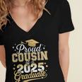 Proud Cousin Of a Class Of 2025 Graduate Senior Graduation Women's Jersey Short Sleeve Deep V-Neck Tshirt