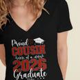 Proud Cousin Of a Class Of 2026 Graduate Senior Graduation Women's Jersey Short Sleeve Deep V-Neck Tshirt