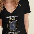 Proud Dad Of 2018 Graduate Dabbing Graduation Senior Shirt Women's Jersey Short Sleeve Deep V-Neck Tshirt