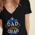 Proud Dad Of A 2018 Graduate Graduation Grad Women's Jersey Short Sleeve Deep V-Neck Tshirt
