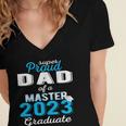 Proud Dad Of 2023 Class Master Graduate Family Graduation Women's Jersey Short Sleeve Deep V-Neck Tshirt
