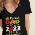 Proud Dad Of 2023 Pre K Graduate Graduation Women's Jersey Short Sleeve Deep V-Neck Tshirt