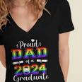 Proud Dad Of 2024 Graduate Class 2024 Graduation Family Women's Jersey Short Sleeve Deep V-Neck Tshirt