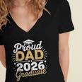 Proud Dad Of A 2026 Graduate Class Of 2026 Dad Graduation Women's Jersey Short Sleeve Deep V-Neck Tshirt