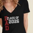 Proud Dad Of A 2026 Graduate Grad Senior Father Graduation Women's Jersey Short Sleeve Deep V-Neck Tshirt