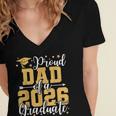 Proud Dad Of A 2026 Graduate Senior Graduation Class Of 2026 Women's Jersey Short Sleeve Deep V-Neck Tshirt