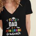 Proud DAD Of A 4th Grade Graduate Graduation 2024 Senior 24 Women's Jersey Short Sleeve Deep V-Neck Tshirt