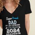 Proud DAD Of A 5th Grade Graduate 2024 Elementary Graduation Women's Jersey Short Sleeve Deep V-Neck Tshirt