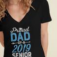 Proud Dad Of A Class 2019 SeniorShirt Graduation Women's Jersey Short Sleeve Deep V-Neck Tshirt