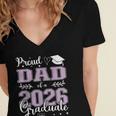 Proud Dad Of a Class Of 2026 Graduate For Graduation Women's Jersey Short Sleeve Deep V-Neck Tshirt