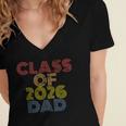 Proud Dad Of A Class Of 2026 Graduate Senior Graduation Women's Jersey Short Sleeve Deep V-Neck Tshirt