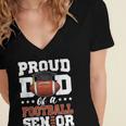 Proud Dad Of a Football Senior 2026 Graduation Women's Jersey Short Sleeve Deep V-Neck Tshirt