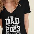 Proud Dad Graduation Senior 23 Grad Class Of 2023 Women's Jersey Short Sleeve Deep V-Neck Tshirt