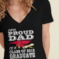 Proud Dad Graduation Shirt 2018 Graduate Tee Women's Jersey Short Sleeve Deep V-Neck Tshirt