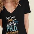 Proud Dad PhD Doctoral Graduation Doctorate Degree EdD PsyD Women's Jersey Short Sleeve Deep V-Neck Tshirt