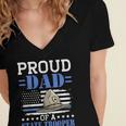 Proud Dad Of A State Trooper Police Officer Graduation Women's Jersey Short Sleeve Deep V-Neck Tshirt