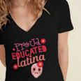 Proud Educated Latina Graduation Masters Degree PhD Women's Jersey Short Sleeve Deep V-Neck Tshirt