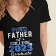 Proud Father Of 2023 College Graduate Family 23 Graduation Women's Jersey Short Sleeve Deep V-Neck Tshirt