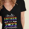 Proud Father Of 2023 Graduate Class 2023 Graduation Family Women's Jersey Short Sleeve Deep V-Neck Tshirt