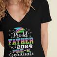 Proud Father Of PreK School Graduate 2024 Graduation Father Women's Jersey Short Sleeve Deep V-Neck Tshirt