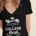 Proud Fiance Of College Grad 2019 Family Graduation Tee Women's Jersey Short Sleeve Deep V-Neck Tshirt