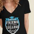Proud Friend Of a 2018 College Grad Graduation Women's Jersey Short Sleeve Deep V-Neck Tshirt