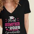 Proud Godmother Of 5th Grade Graduate 2025 Family Graduation Women's Jersey Short Sleeve Deep V-Neck Tshirt