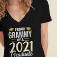 Proud Grammy Of A 2021 Graduate Graduation Clothes MBA PhD Women's Jersey Short Sleeve Deep V-Neck Tshirt