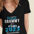 Proud Grammy Class Of 2023 PHD Graduate Doctorate Graduation Women's Jersey Short Sleeve Deep V-Neck Tshirt