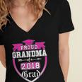 Proud Grandma Of a 2018 Grad Graduation Family Women's Jersey Short Sleeve Deep V-Neck Tshirt