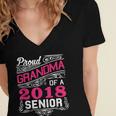 Proud Grandma Of a 2018 Senior Tshirt Graduation Women's Jersey Short Sleeve Deep V-Neck Tshirt