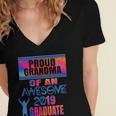 Proud Grandma Of A 2019 Graduate Senior Class Graduation Women's Jersey Short Sleeve Deep V-Neck Tshirt