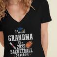 Proud Grandma Of 2025 Basketball Senior Graduation Day Women's Jersey Short Sleeve Deep V-Neck Tshirt
