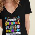 Proud GRANDMA Of a 2025 PRE-K Graduate -Graduation Women's Jersey Short Sleeve Deep V-Neck Tshirt