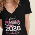 Proud Grandma Of A 2026 Senior Class Of 2026 Graduation Women's Jersey Short Sleeve Deep V-Neck Tshirt