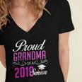 Proud GRANDMA Of A Class 2019 Senior Graduation Women's Jersey Short Sleeve Deep V-Neck Tshirt