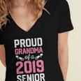 Proud Grandma Of A Class 2019 SeniorShirt Graduation Women's Jersey Short Sleeve Deep V-Neck Tshirt