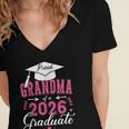 Proud Grandma Of a Class Of 2026 Graduate For Graduation Women's Jersey Short Sleeve Deep V-Neck Tshirt
