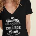 Proud Grandma Of a College Grad 2019 Family Graduation Shirt Women's Jersey Short Sleeve Deep V-Neck Tshirt