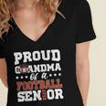 Proud Grandma Of a Football Senior 2026 Graduation Women's Jersey Short Sleeve Deep V-Neck Tshirt
