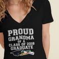 Proud Grandma Graduation Class Of 2018 Graduate Women's Jersey Short Sleeve Deep V-Neck Tshirt