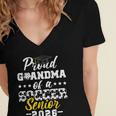Proud Grandma Of a Soccer Senior 2026 Graduation Gifts Women's Jersey Short Sleeve Deep V-Neck Tshirt